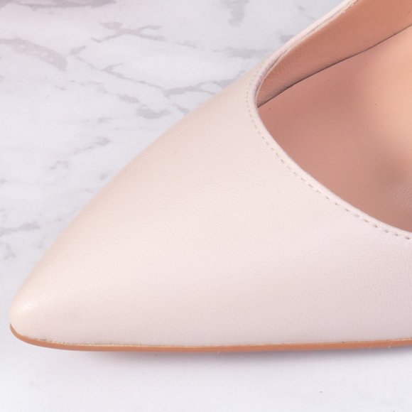 Petit Cadeau Lavinia - Sexy Slip on Pumps with 4" Heels. Cream Leather. NEW! - Picture 4 of 7